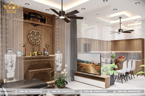 Phối cảnh phòng khách view 4 biệt thự chị Tuyết