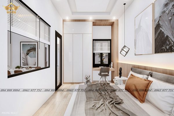 Phối cảnh phòng ngủ 1 view 1 biệt thự chị Thương