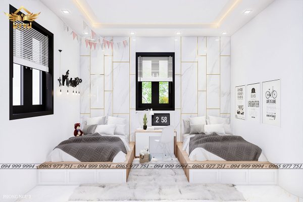 Phối cảnh phòng ngủ 2 biệt thự chị Thương