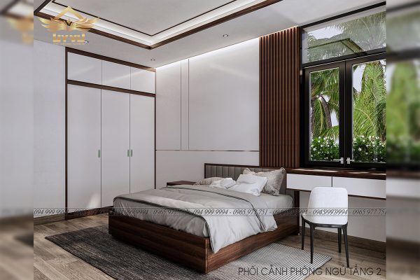 Phối cảnh phòng ngủ 3 biệt thự anh Phúc