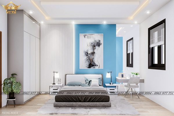 Phối cảnh phòng ngủ 3 biệt thự chị Thương