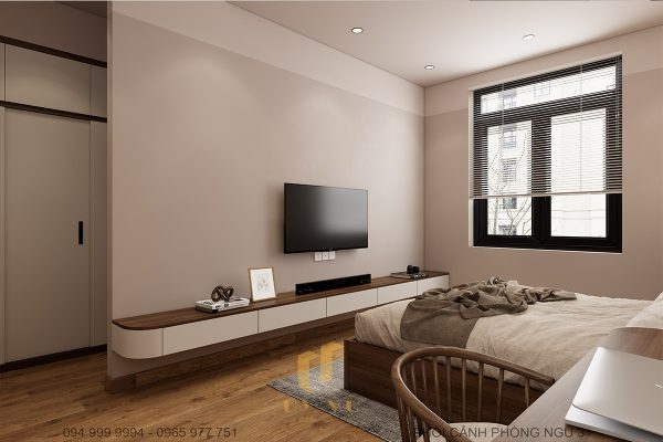 Phòng ngủ tầng 3 được tích hợp thêm cửa sổ để đón ánh sáng tự nhiên
