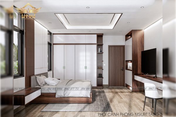 Phối cảnh phòng ngủ tầng 3