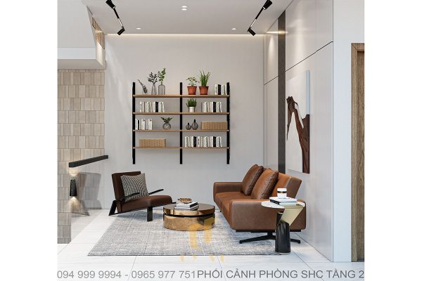 Phòng sinh hoạt chung tại nhà phố P'House 3 tầng hiện đại Đà Nẵng