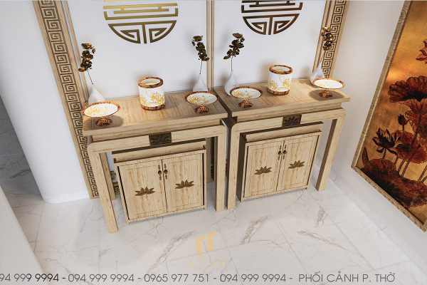 Phối cảnh nhà anh Ngọc - phòng thờ
