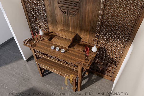 Phối cảnh phòng thờ nhà chú Lanh