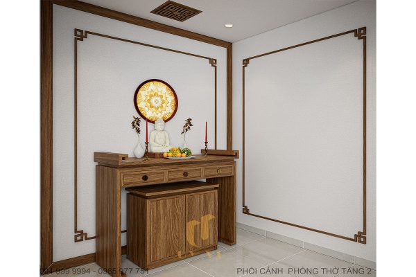 Phối cảnh phòng thờ tầng 2