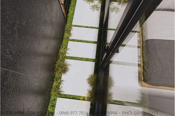 Phối cảnh sân sau nhà anh Ngọc