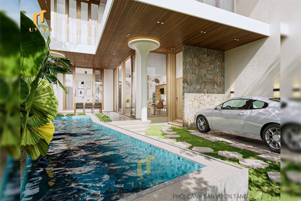 Phối cánh sân vườn tầng 1