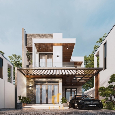 Phối cảnh mặt tiền nhà anh Nhân