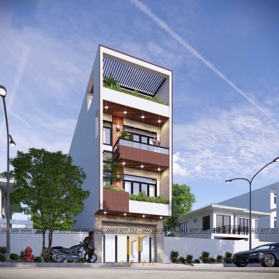 Phối cảnh mặt tiền nhà anh Hào