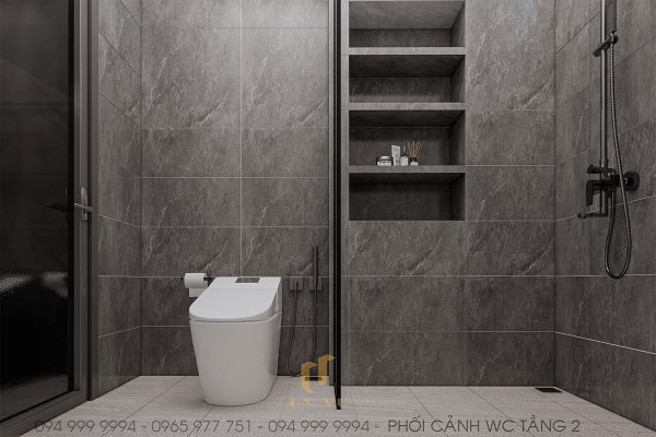 WC tầng 2 hiên đại với phong cách đơn giản