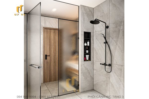 Phối cảnh WC tầng 3 biệt thự chị Diễm