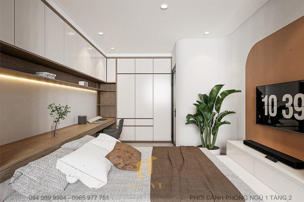 Nhà anh Hợp - Phối cảnh phòng ngủ 1 tầng 2