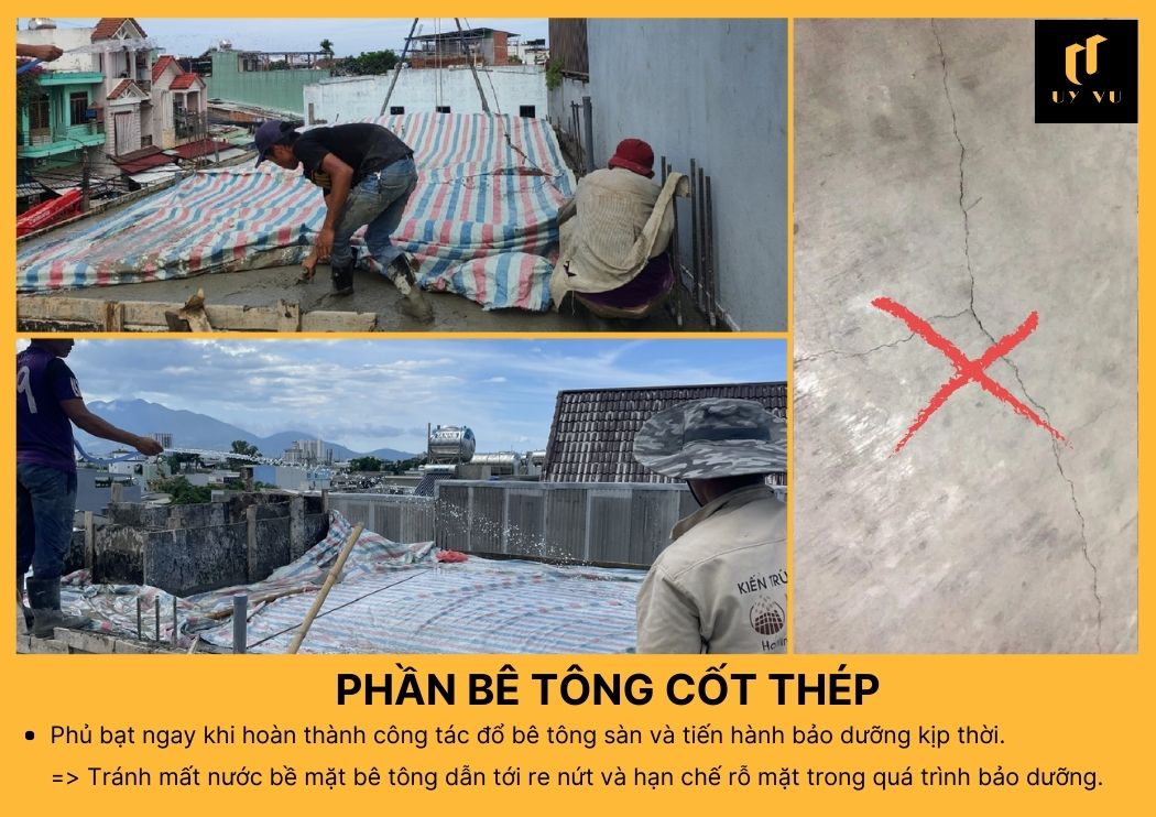 BÁO GIÁ XÂY DỰNG PHẦN THÔ TẠI ĐÀ NẴNG Phủ bạt sau khi đỏ bê tông và tiến hành bảo dưỡng