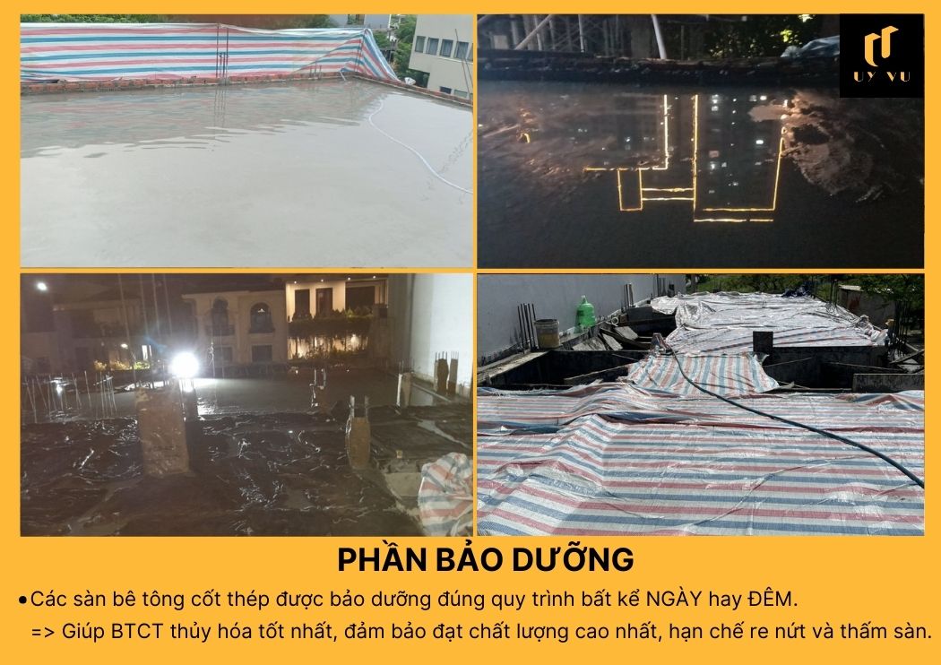BÁO GIÁ XÂY DỰNG PHẦN THÔ TẠI ĐÀ NẴNG Sàn bê tông cốt thép được bảo dưỡng ngày và đêm