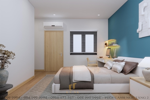 Phòng ngủ thứ 2 đầy đủ công năng như giường ngủ, bàn làm việc
