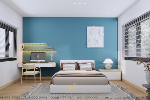 Căn phòng được trang trí bằng chi tiết tranh treo tường độc đáo