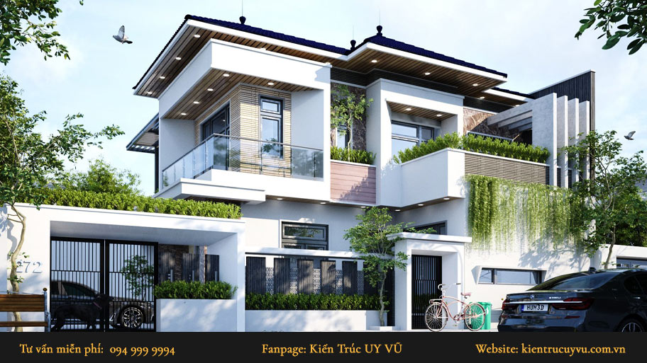 Mẫu biệt thự hiện đại,sang trọng với gam màu chủ đạo là trắng