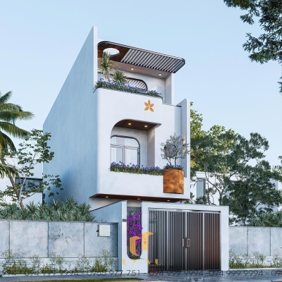 Phối cảnh mặt tiền nhà anh Hưng