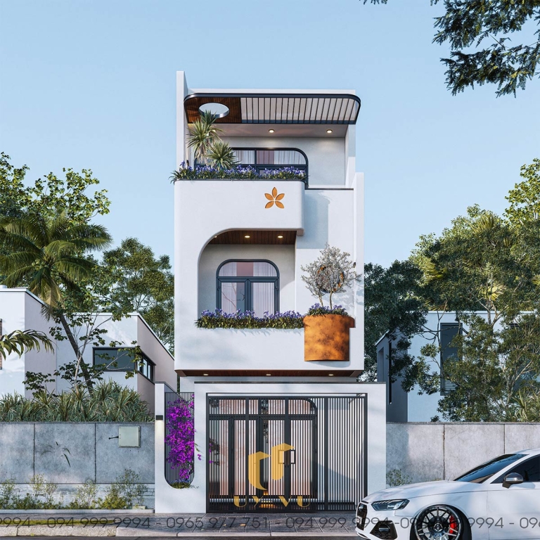 Thiết kế phối cảnh mặt tiền nhà anh Hưng