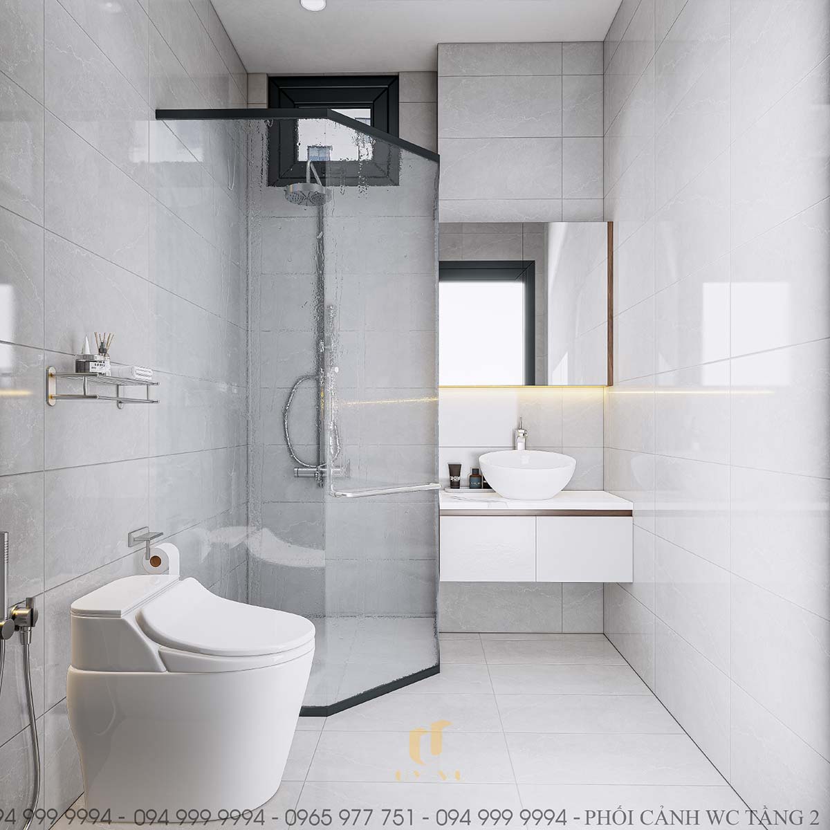Sang trọng, độc đáo với nhà anh Lò Văn Hải Không gian nhà vệ sinh tầng 2