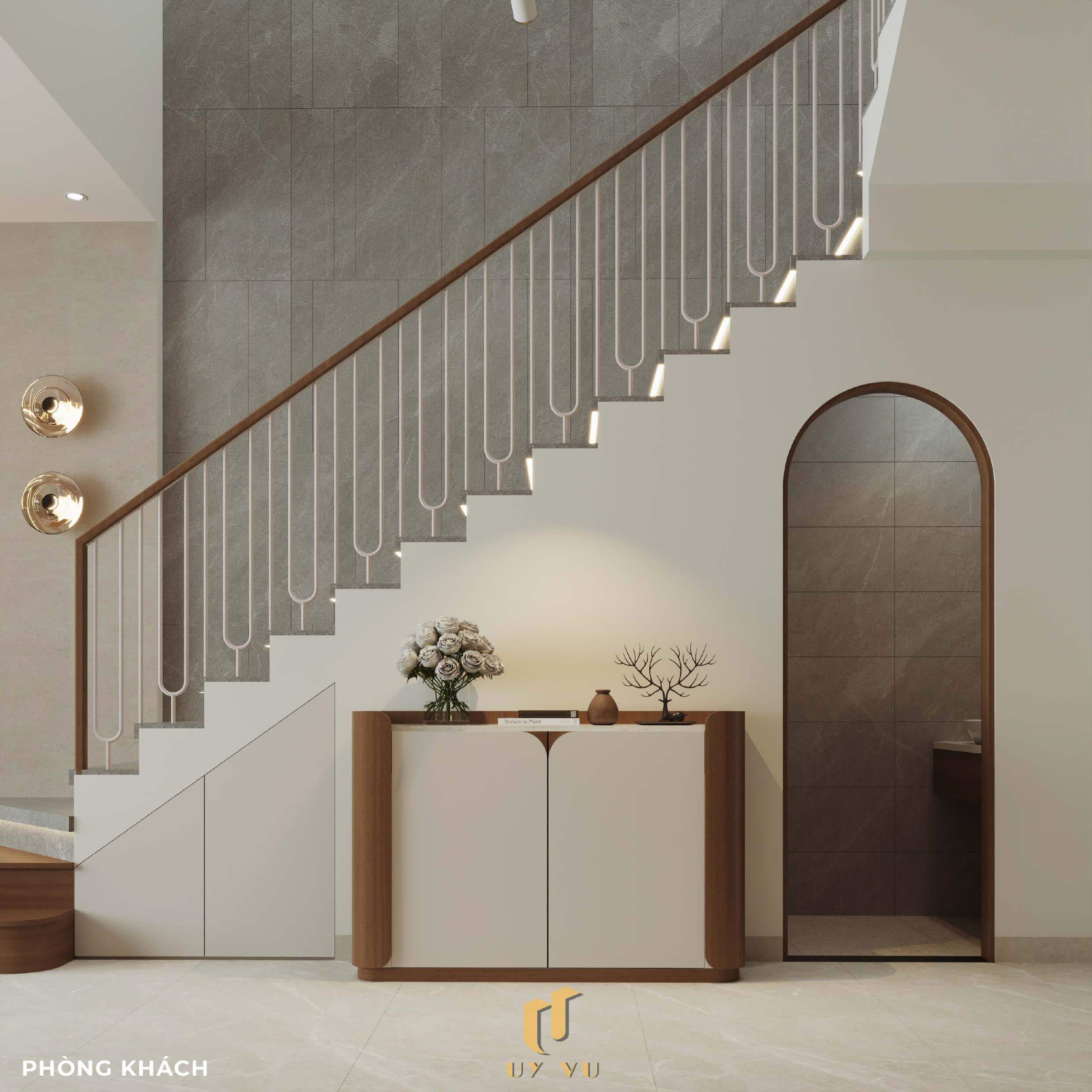 Nhà Chị Xuân Đà Nẵng | Hiện Đại, Tinh Tế Và Đầy Cảm Xúc Phối cảnh phòng khách nhà chị Xuân Đà Nẵng