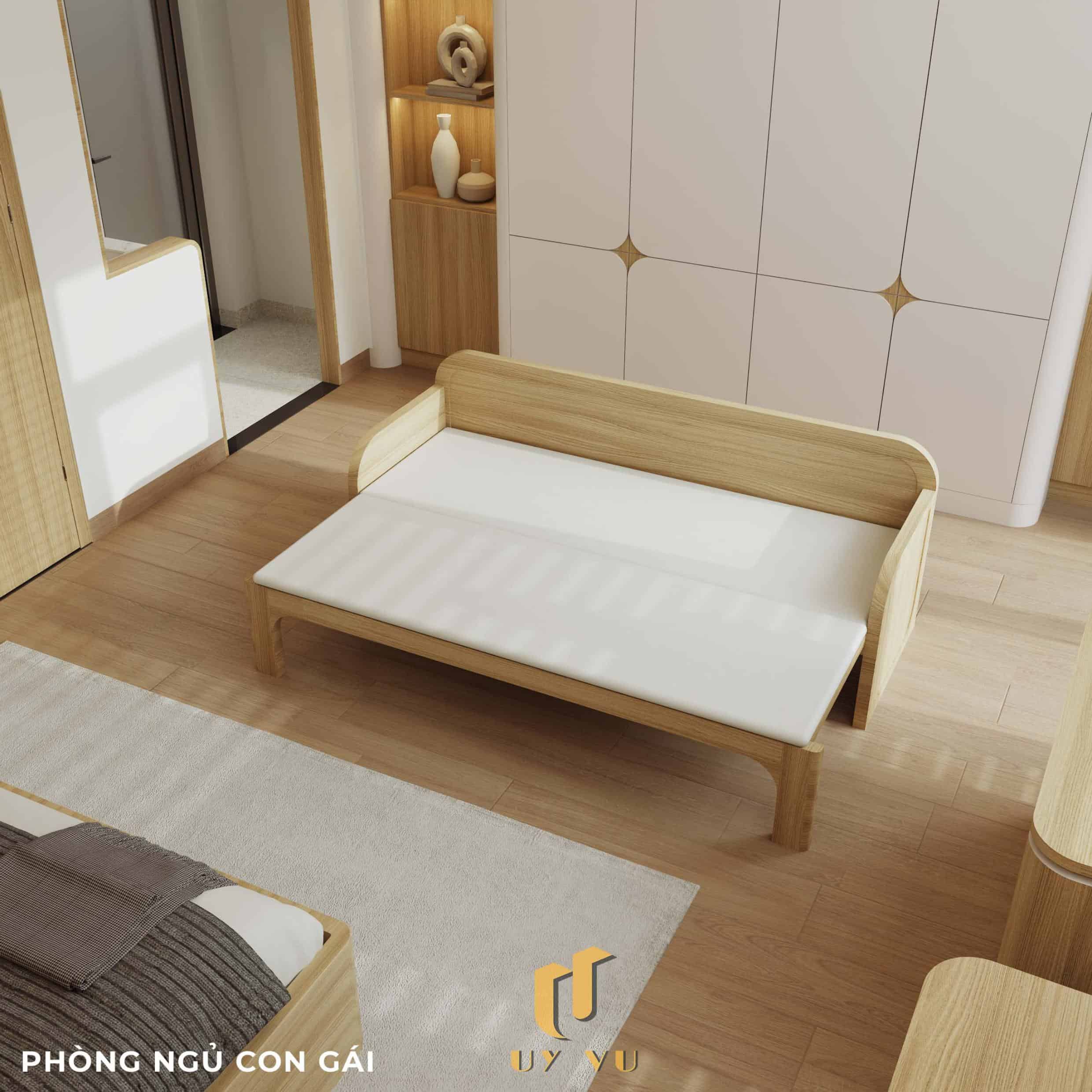 Nhà Chị Xuân Đà Nẵng | Hiện Đại, Tinh Tế Và Đầy Cảm Xúc Phối cảnh phòng ngủ con gái nhà chị Xuân Đà Nẵng