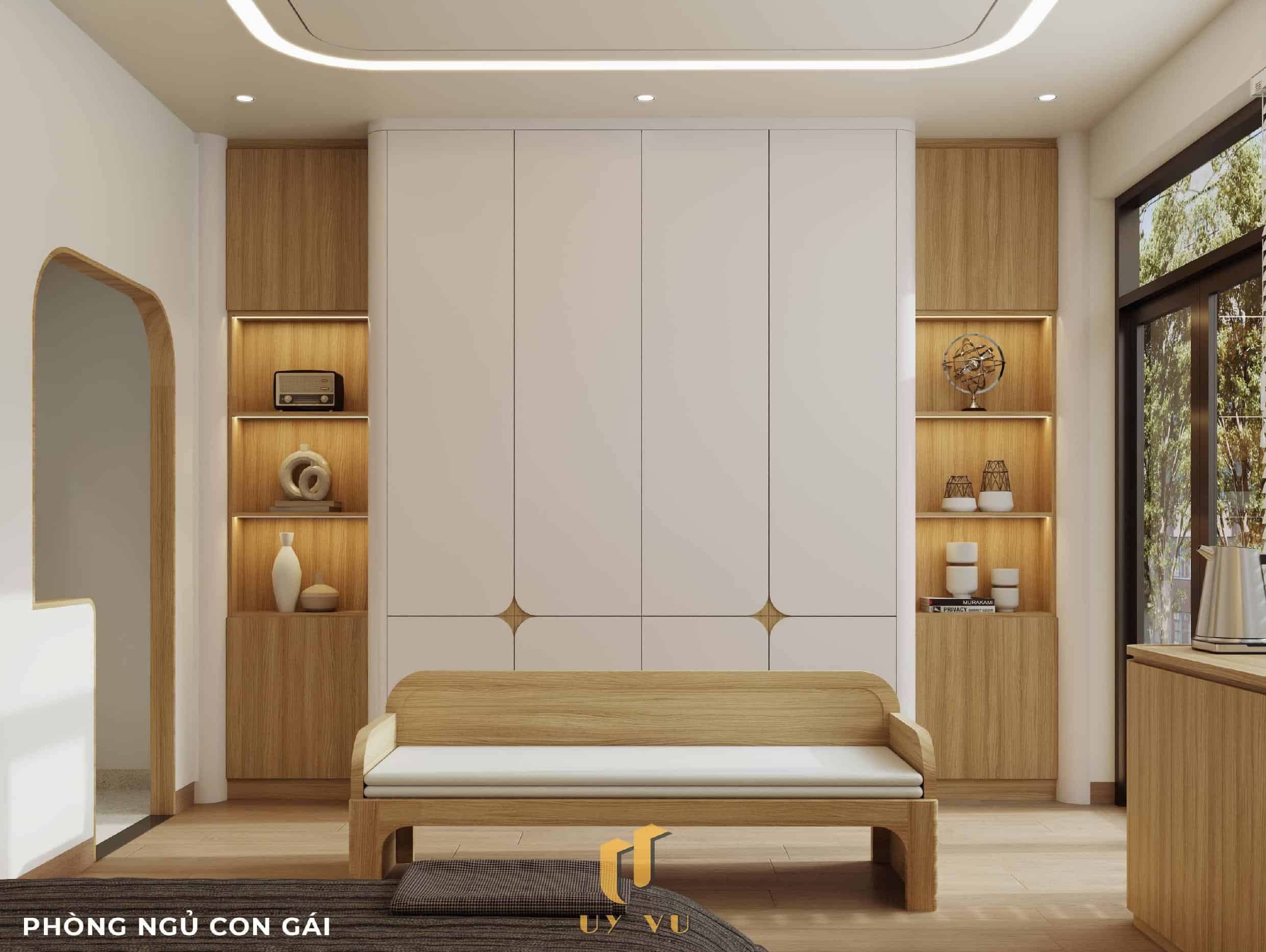 Nhà Chị Xuân Đà Nẵng | Hiện Đại, Tinh Tế Và Đầy Cảm Xúc Phối cảnh phòng ngủ con gái nhà chị Xuân Đà Nẵng