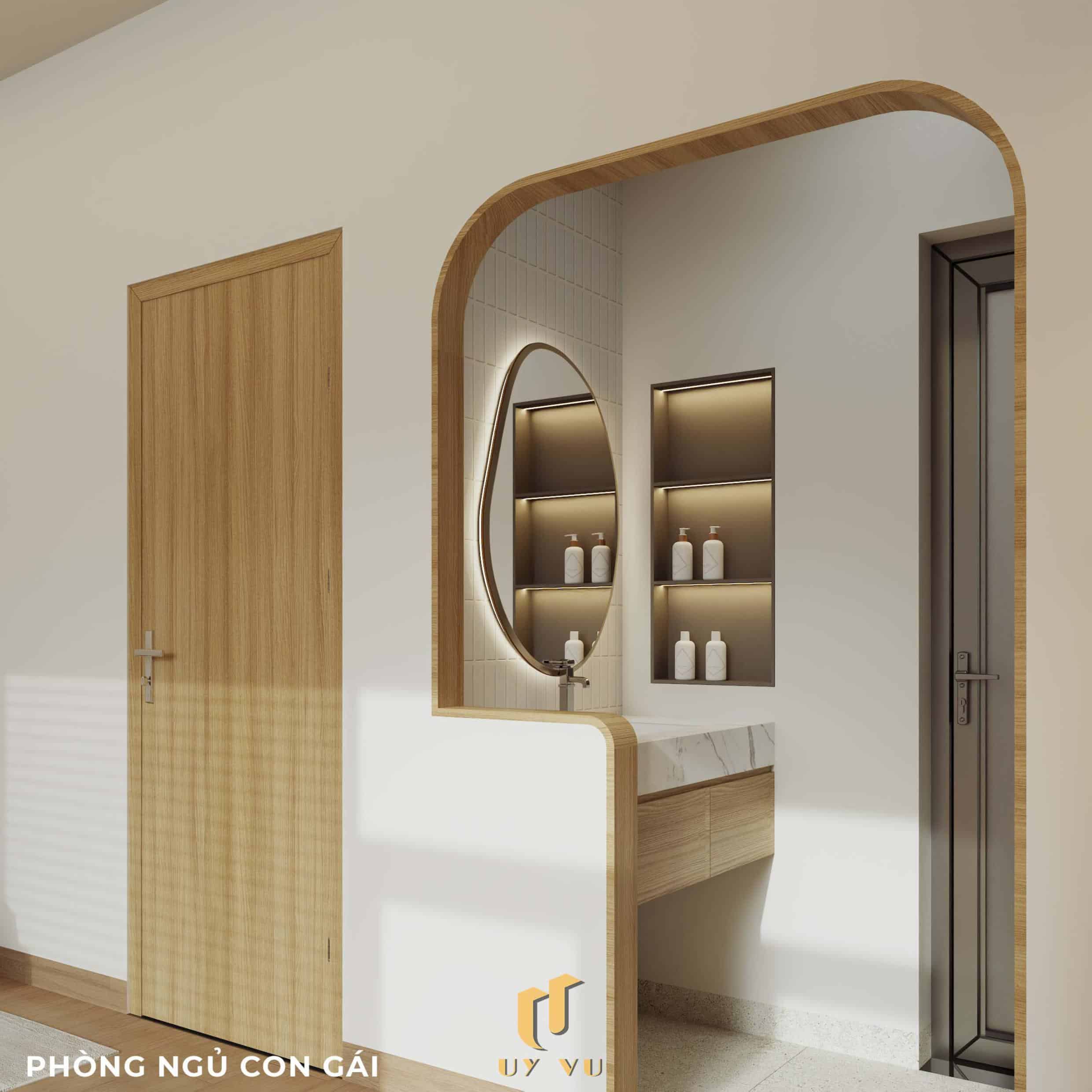 Nhà Chị Xuân Đà Nẵng | Hiện Đại, Tinh Tế Và Đầy Cảm Xúc Phối cảnh phòng ngủ con gái nhà chị Xuân Đà Nẵng