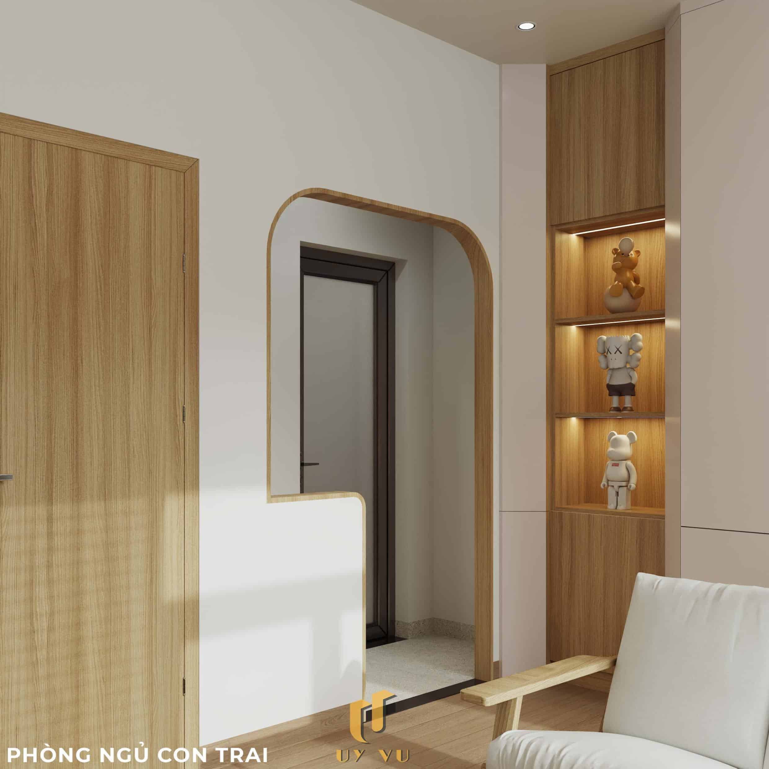 Nhà Chị Xuân Đà Nẵng | Hiện Đại, Tinh Tế Và Đầy Cảm Xúc Phối cảnh phòng ngủ con trai nhà chị Xuân Đà Nẵng