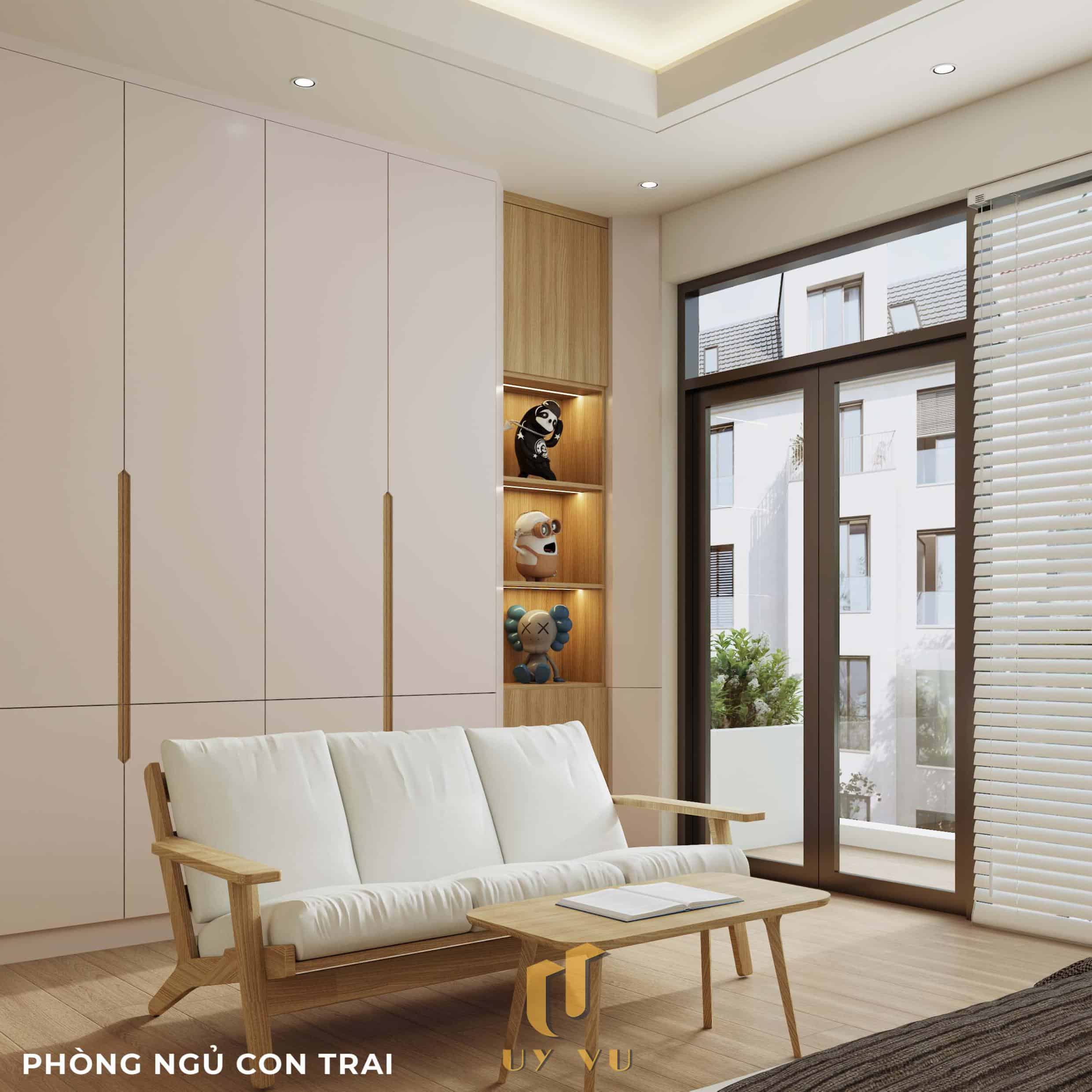 Nhà Chị Xuân Đà Nẵng | Hiện Đại, Tinh Tế Và Đầy Cảm Xúc Phối cảnh phòng ngủ con trai nhà chị Xuân Đà Nẵng