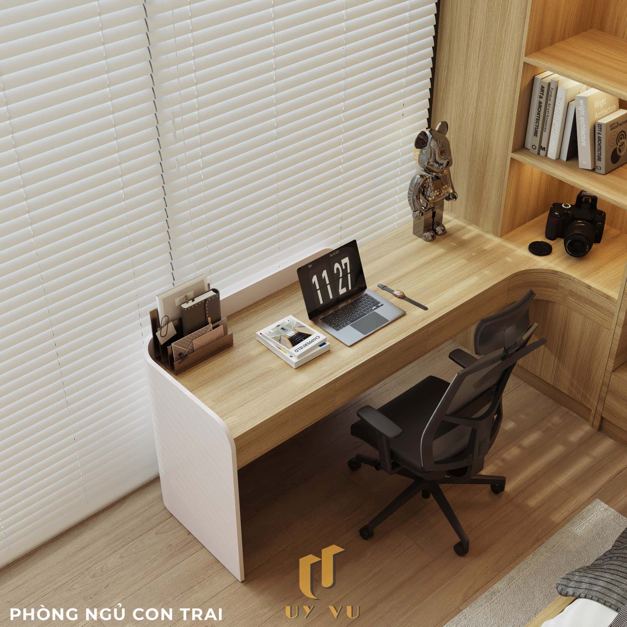 Nhà Chị Xuân Đà Nẵng | Hiện Đại, Tinh Tế Và Đầy Cảm Xúc Phối cảnh phòng ngủ con trai nhà chị Xuân Đà Nẵng