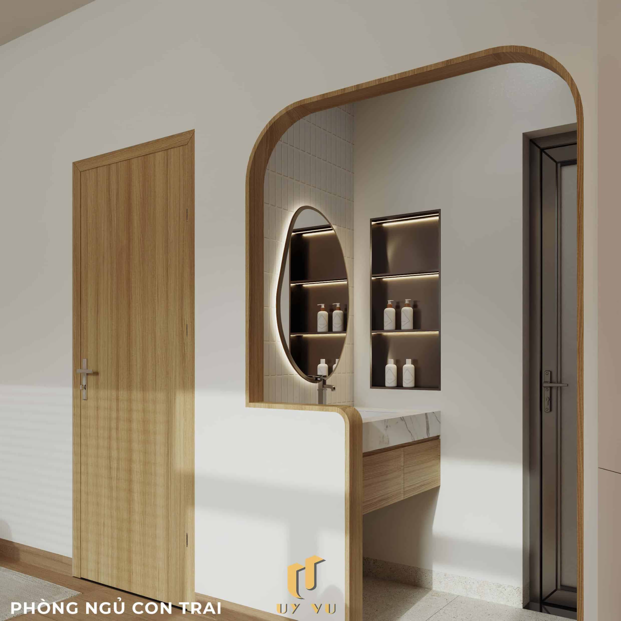 Nhà Chị Xuân Đà Nẵng | Hiện Đại, Tinh Tế Và Đầy Cảm Xúc Phối cảnh phòng ngủ con trai nhà chị Xuân Đà Nẵng