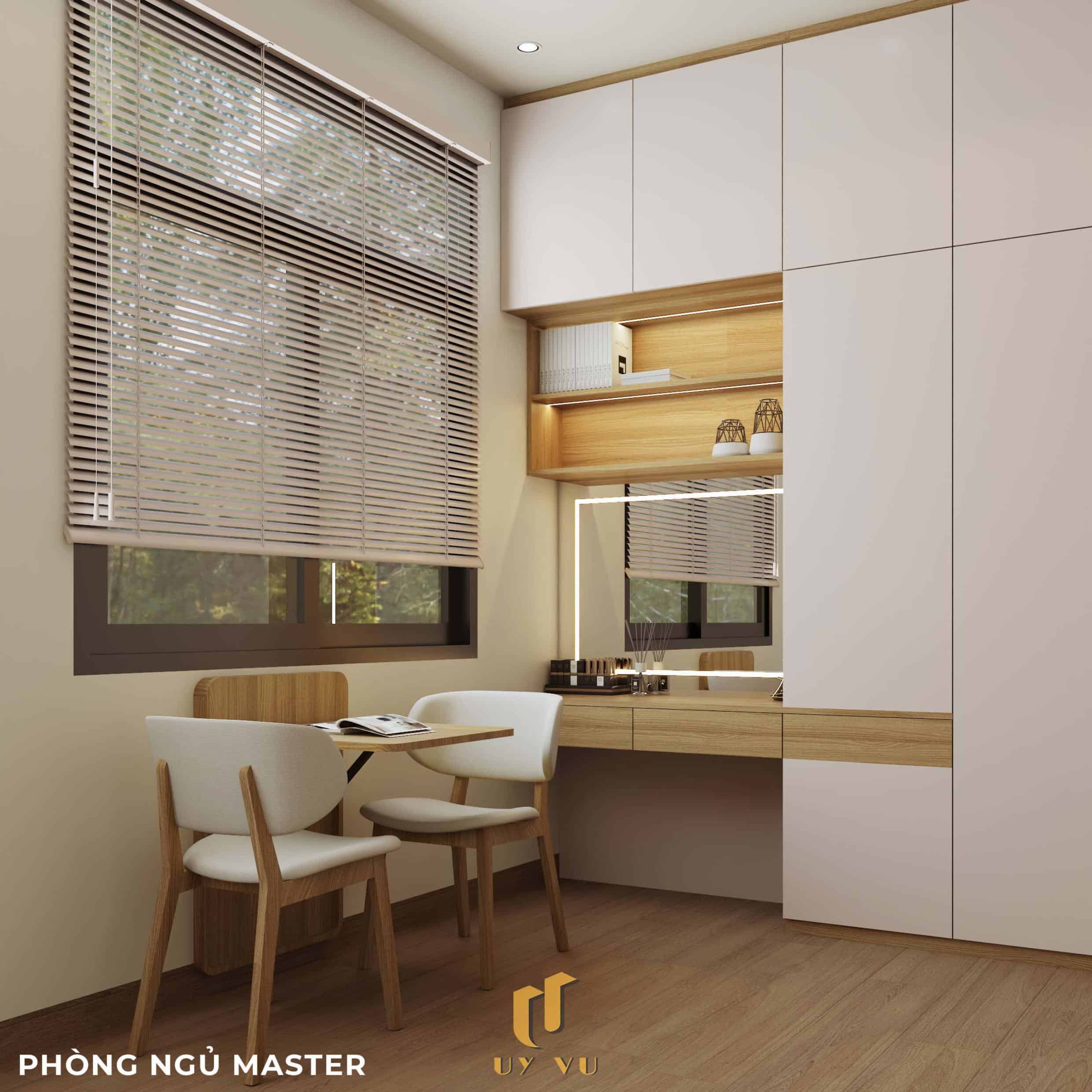 Nhà Chị Xuân Đà Nẵng | Hiện Đại, Tinh Tế Và Đầy Cảm Xúc Phối cảnh phòng ngủ master nhà chị Xuân Đà Nẵng