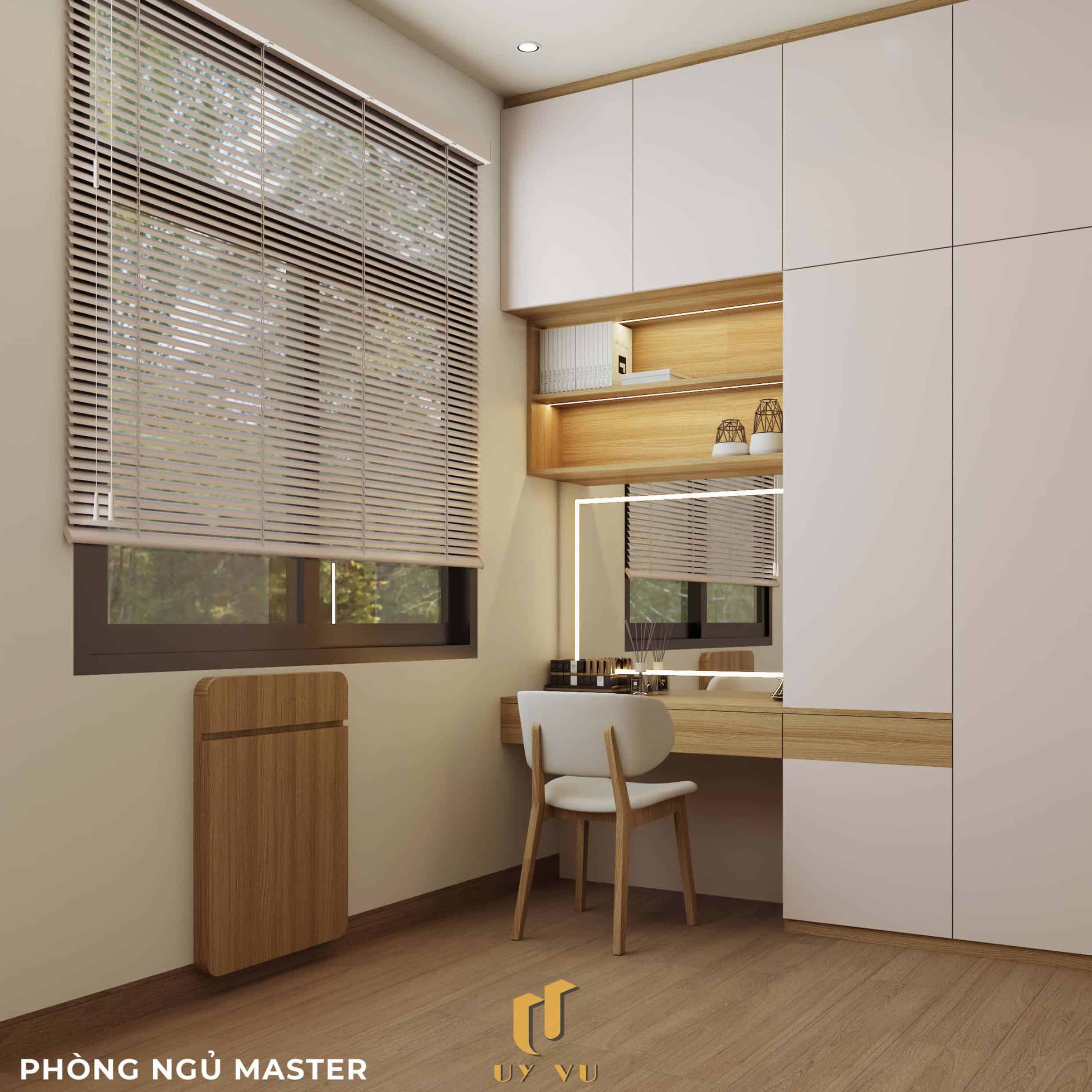 Nhà Chị Xuân Đà Nẵng | Hiện Đại, Tinh Tế Và Đầy Cảm Xúc Phối cảnh phòng ngủ master nhà chị Xuân Đà Nẵng