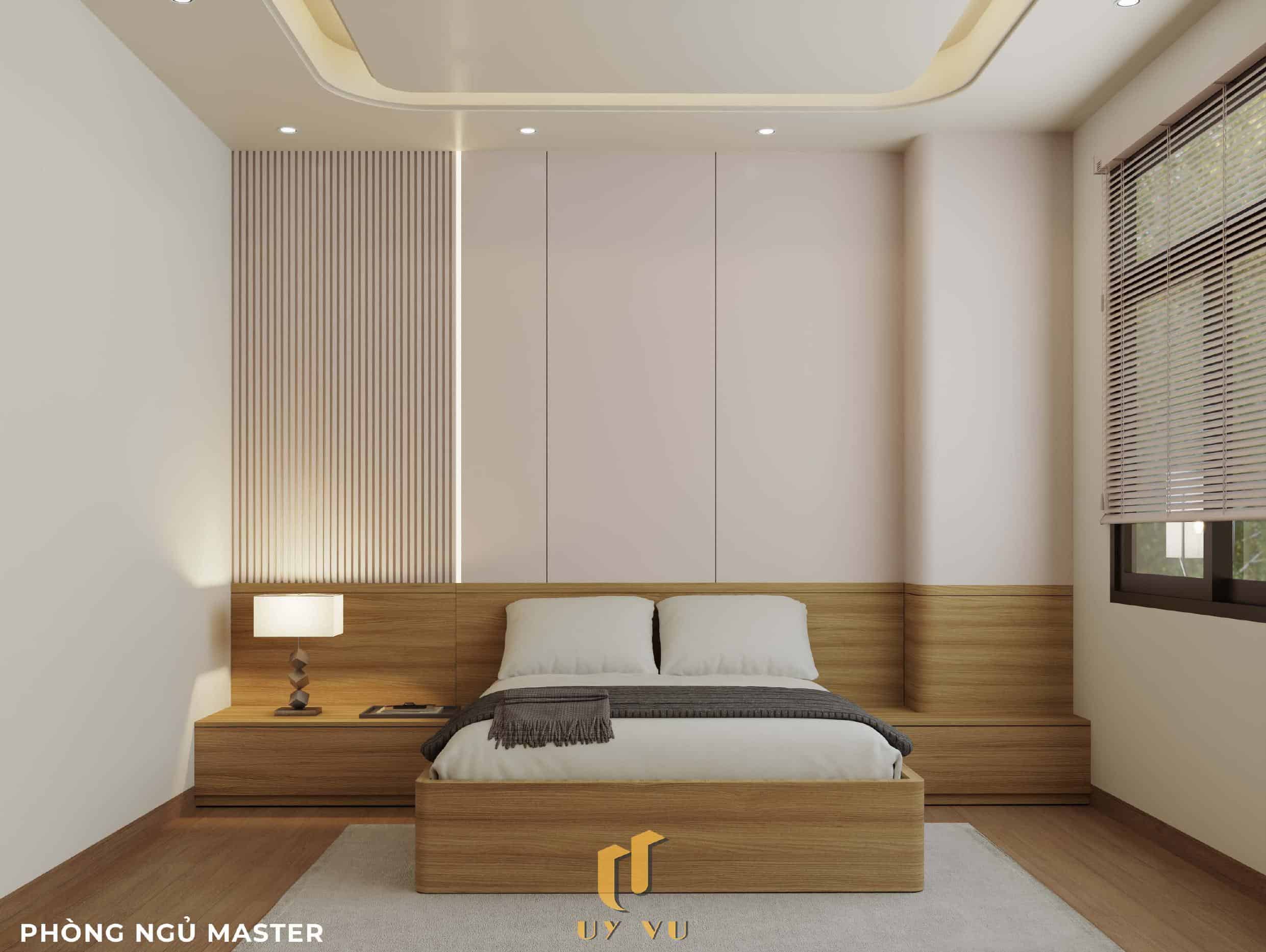 Nhà Chị Xuân Đà Nẵng | Hiện Đại, Tinh Tế Và Đầy Cảm Xúc Phối cảnh phòng ngủ master nhà chị Xuân Đà Nẵng