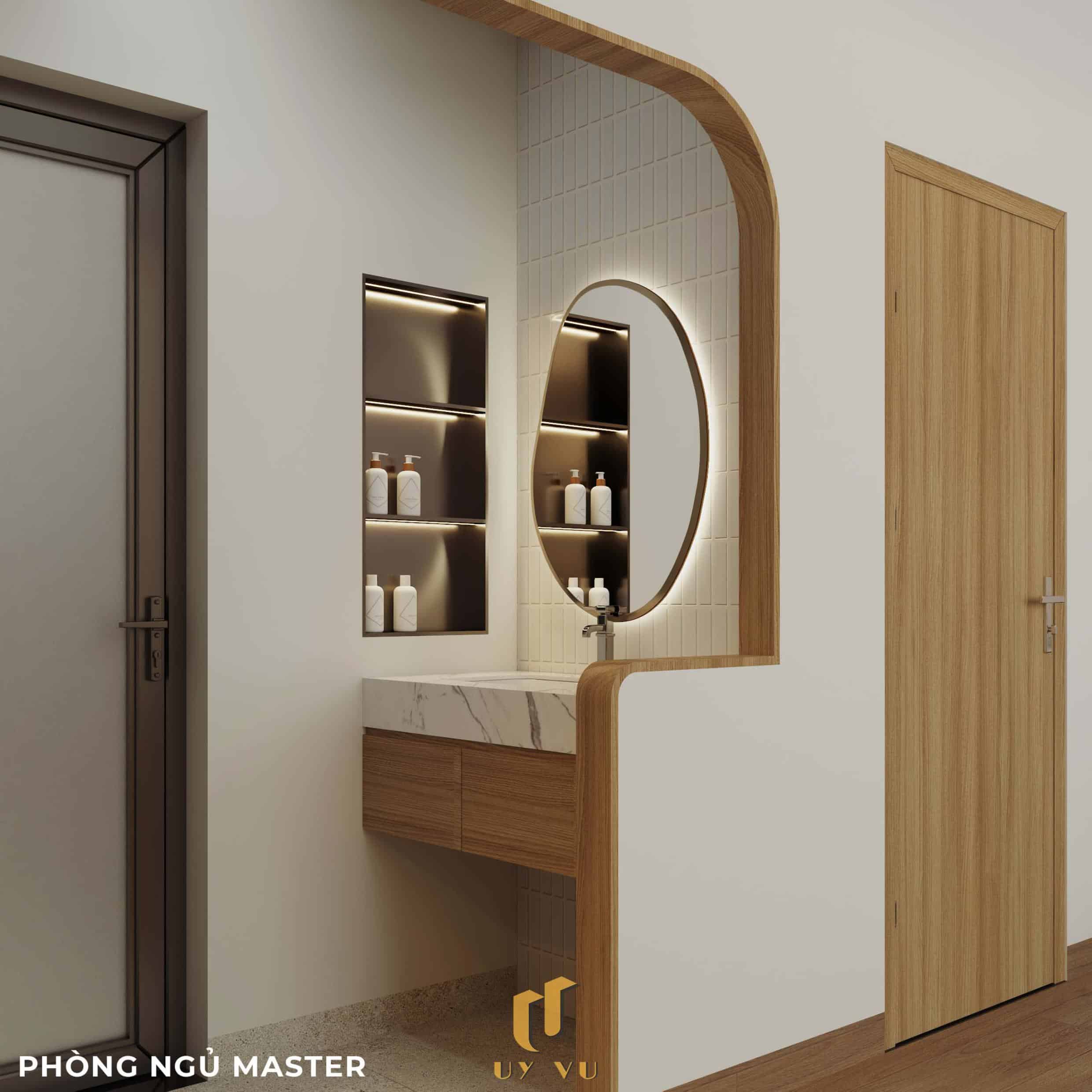 Nhà Chị Xuân Đà Nẵng | Hiện Đại, Tinh Tế Và Đầy Cảm Xúc Phối cảnh phòng ngủ master nhà chị Xuân Đà Nẵng