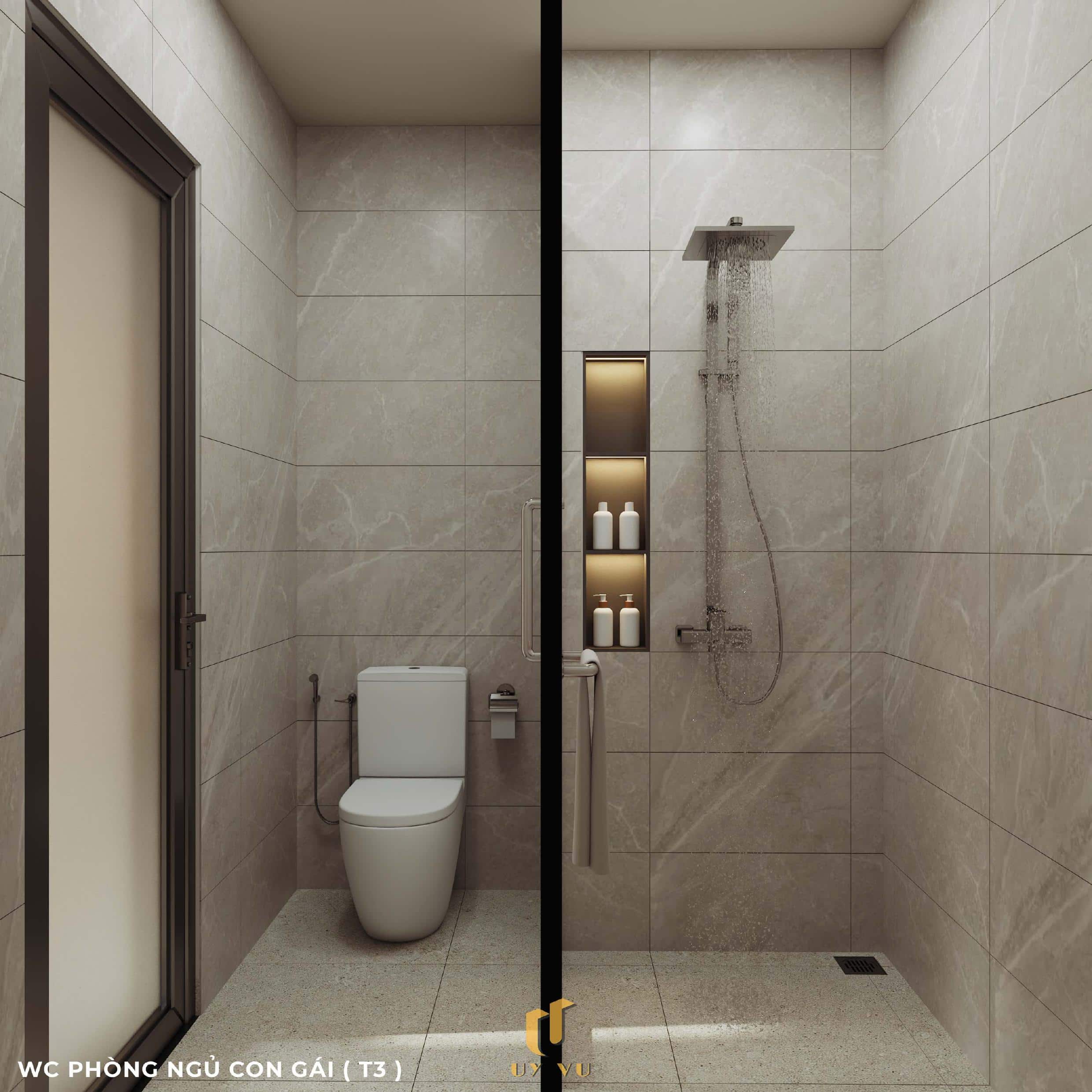 Nhà Chị Xuân Đà Nẵng | Hiện Đại, Tinh Tế Và Đầy Cảm Xúc Phối cảnh wc phòng ngủ con gái nhà chị Xuân Đà Nẵng