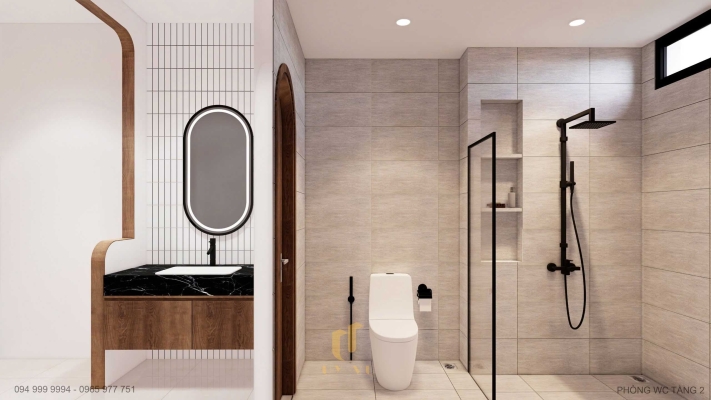 Phối cảnh WC tầng 2 nhà Nam Duyên