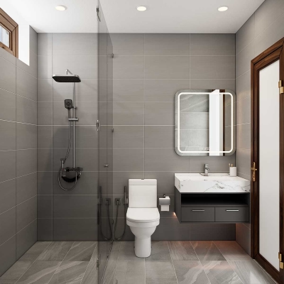 Phối cảnh WC phòng ngủ 2 view 2 - Nhà chị Mai Lạng Sơn