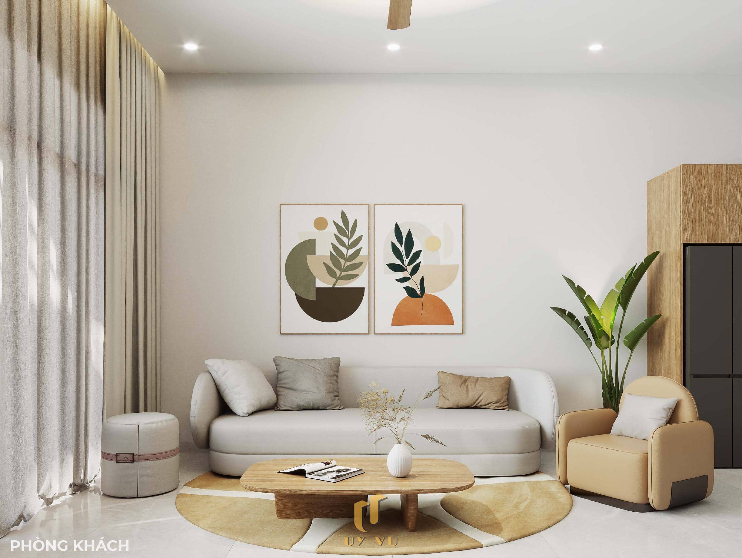 Tối ưu không gian sống với thiết kế nhà chị Hà - Hà Tĩnh Không gian phòng khách nhà chị Hà