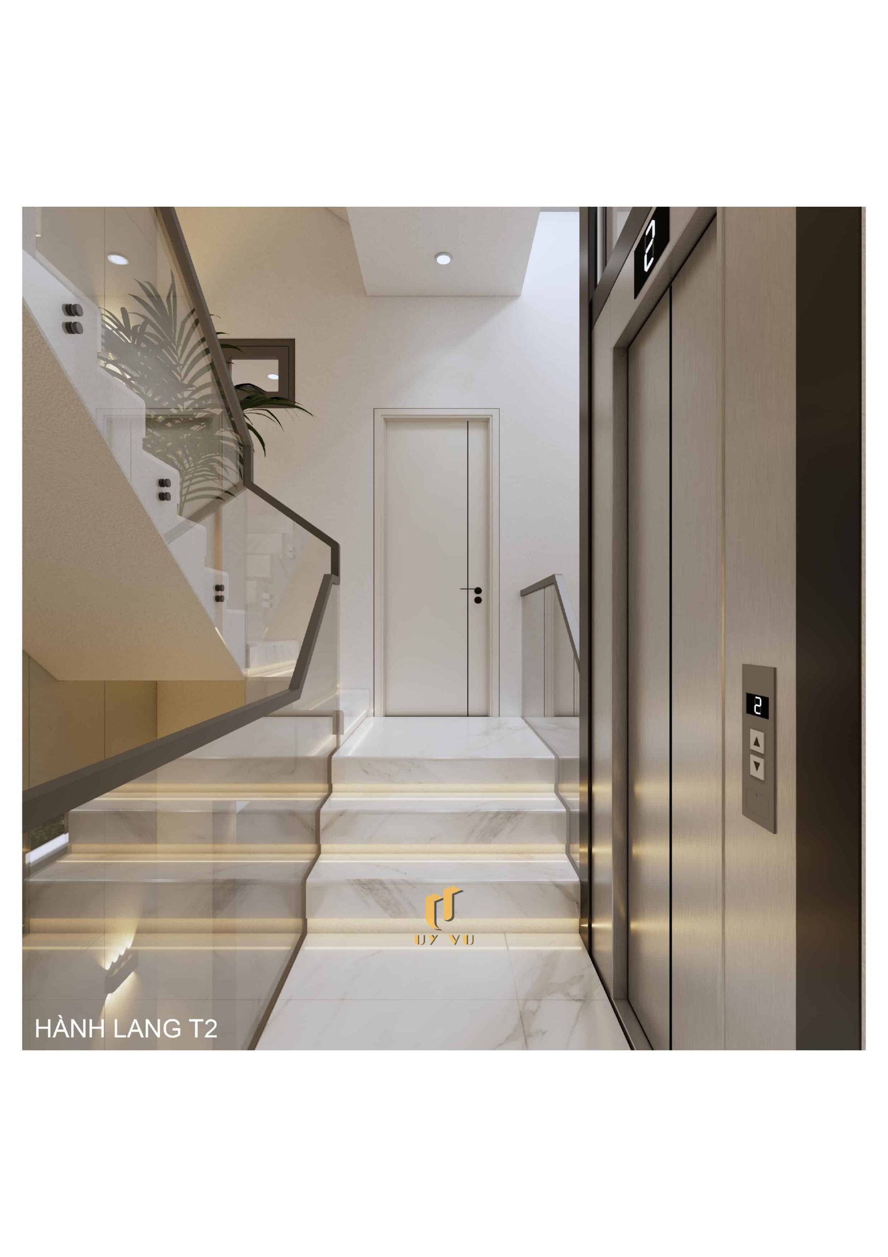 H's House - Từ ánh sáng tự nhiên đến cảm xúc trọn vẹn mỗi ngày Phối cảnh hành lang tầng 2 nhà anh Hiếu Đà Nẵng