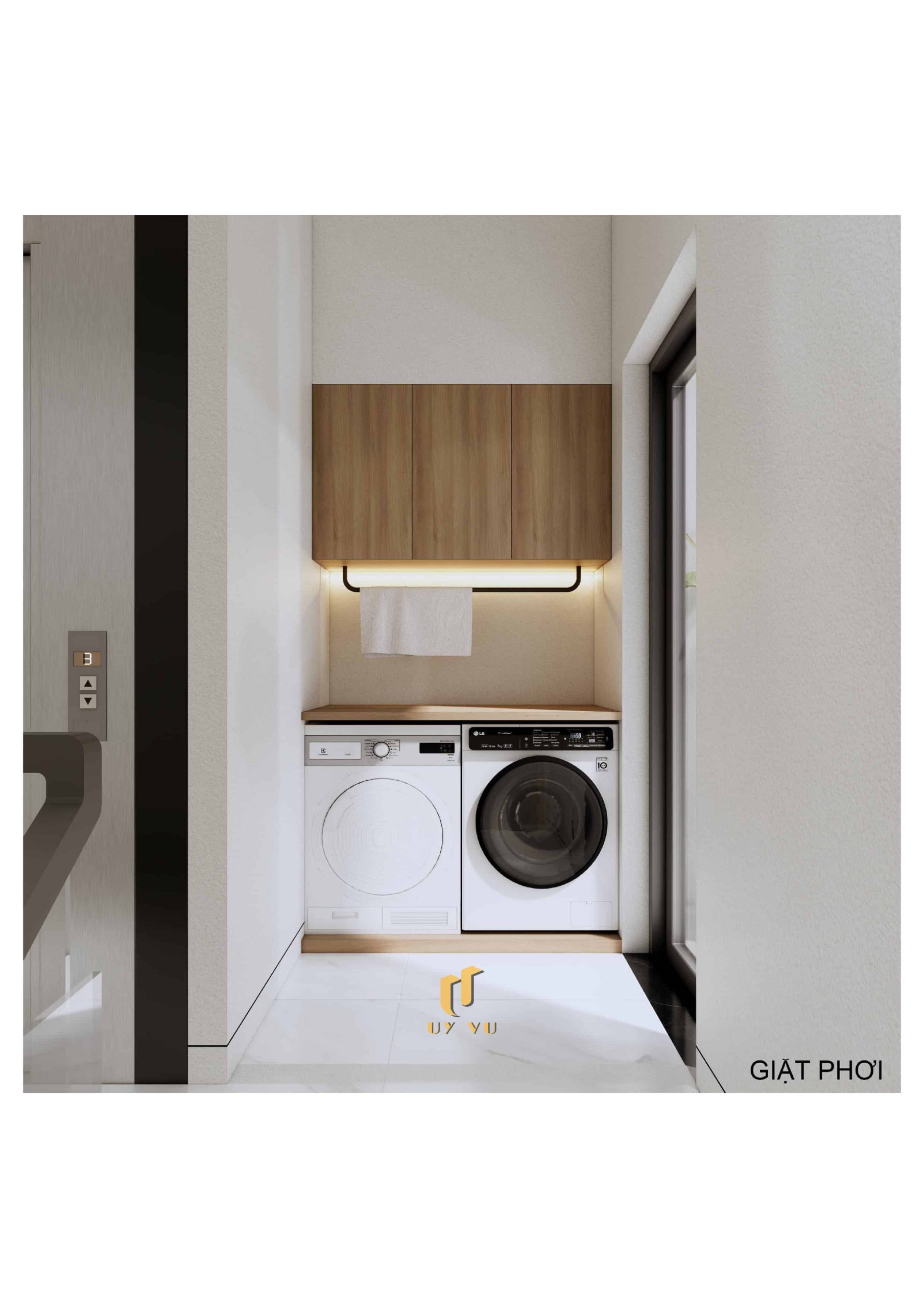 H's House - Từ ánh sáng tự nhiên đến cảm xúc trọn vẹn mỗi ngày Phối cảnh không gian giặt phơi nhà anh Hiếu Đà Nẵng