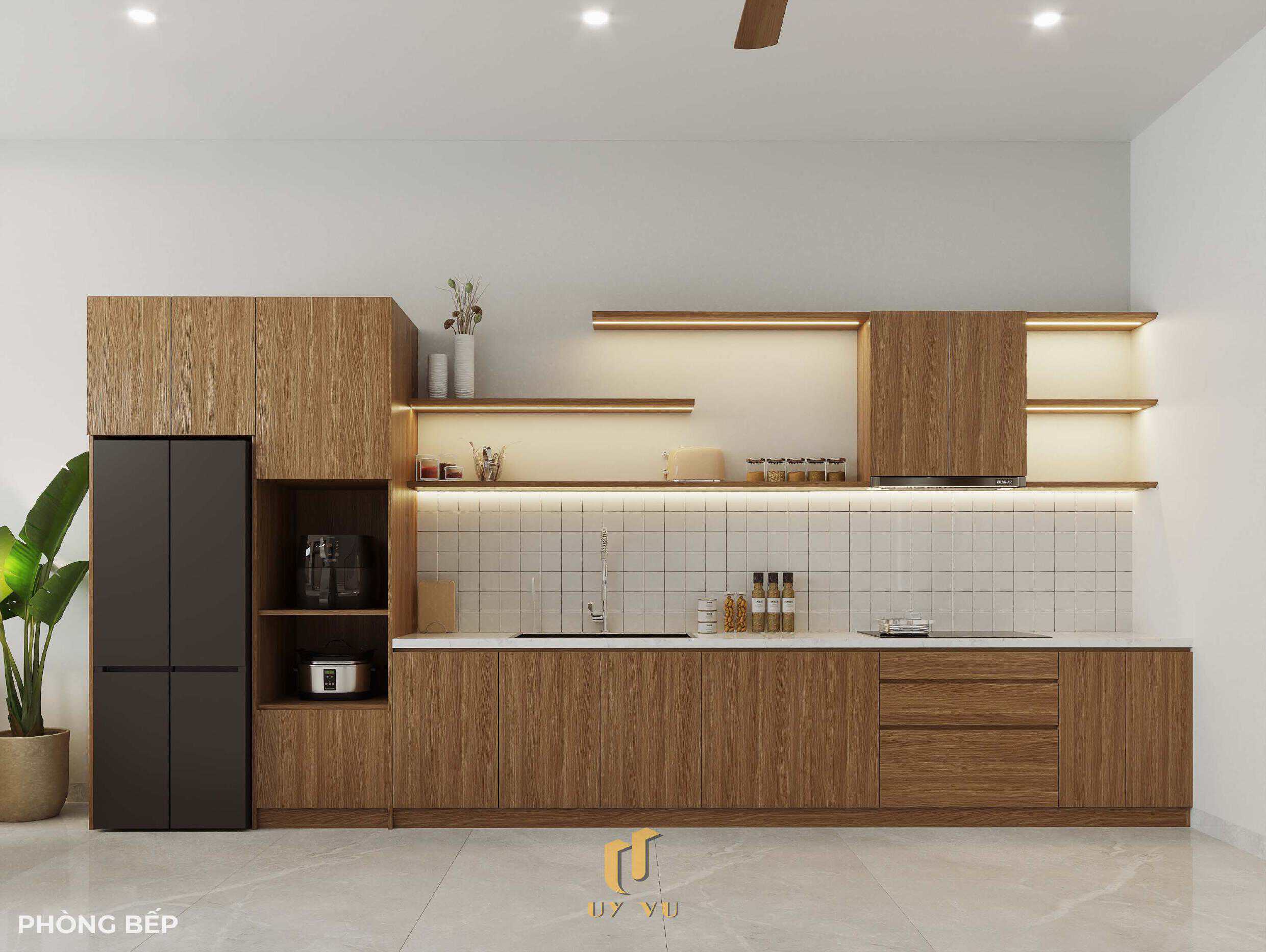 Tối ưu không gian sống với thiết kế nhà chị Hà - Hà Tĩnh phoi canh khong gian phong bep nha chi ha ha tinh