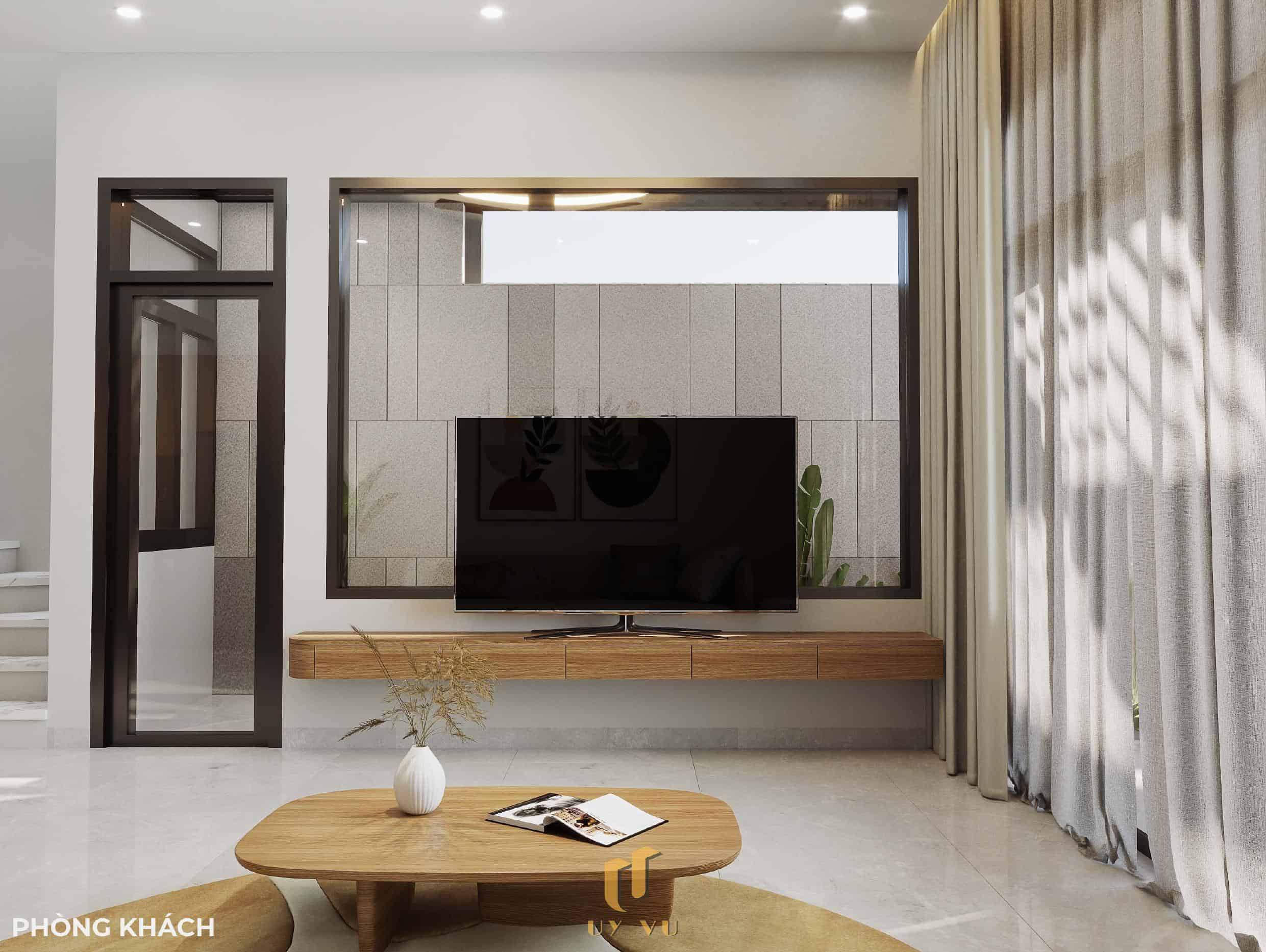 Tối ưu không gian sống với thiết kế nhà chị Hà - Hà Tĩnh phoi canh khong gian phong khach nha chi ha ha tinh 2