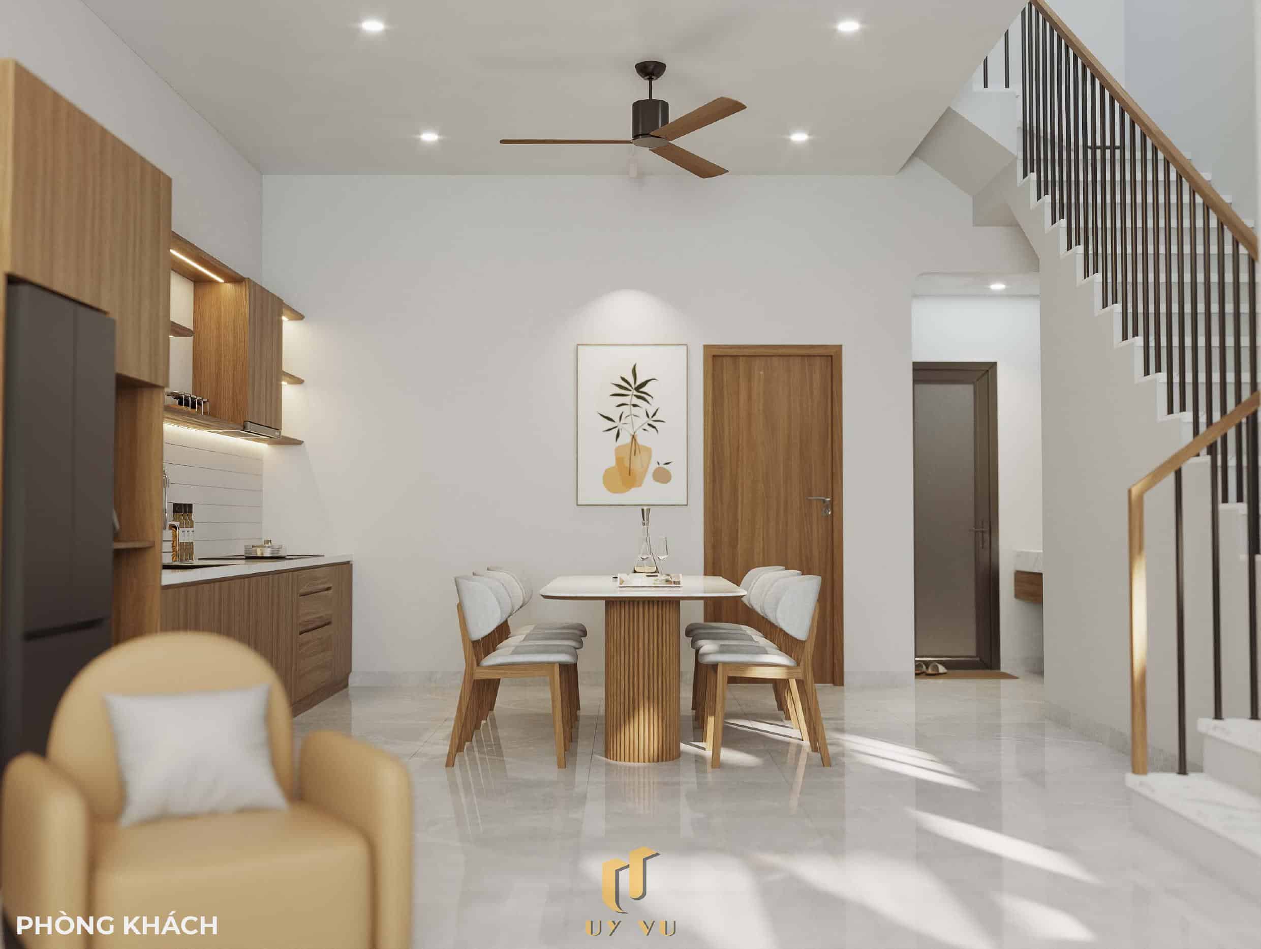 Tối ưu không gian sống với thiết kế nhà chị Hà - Hà Tĩnh Không gian phòng khách nhà chị Hà