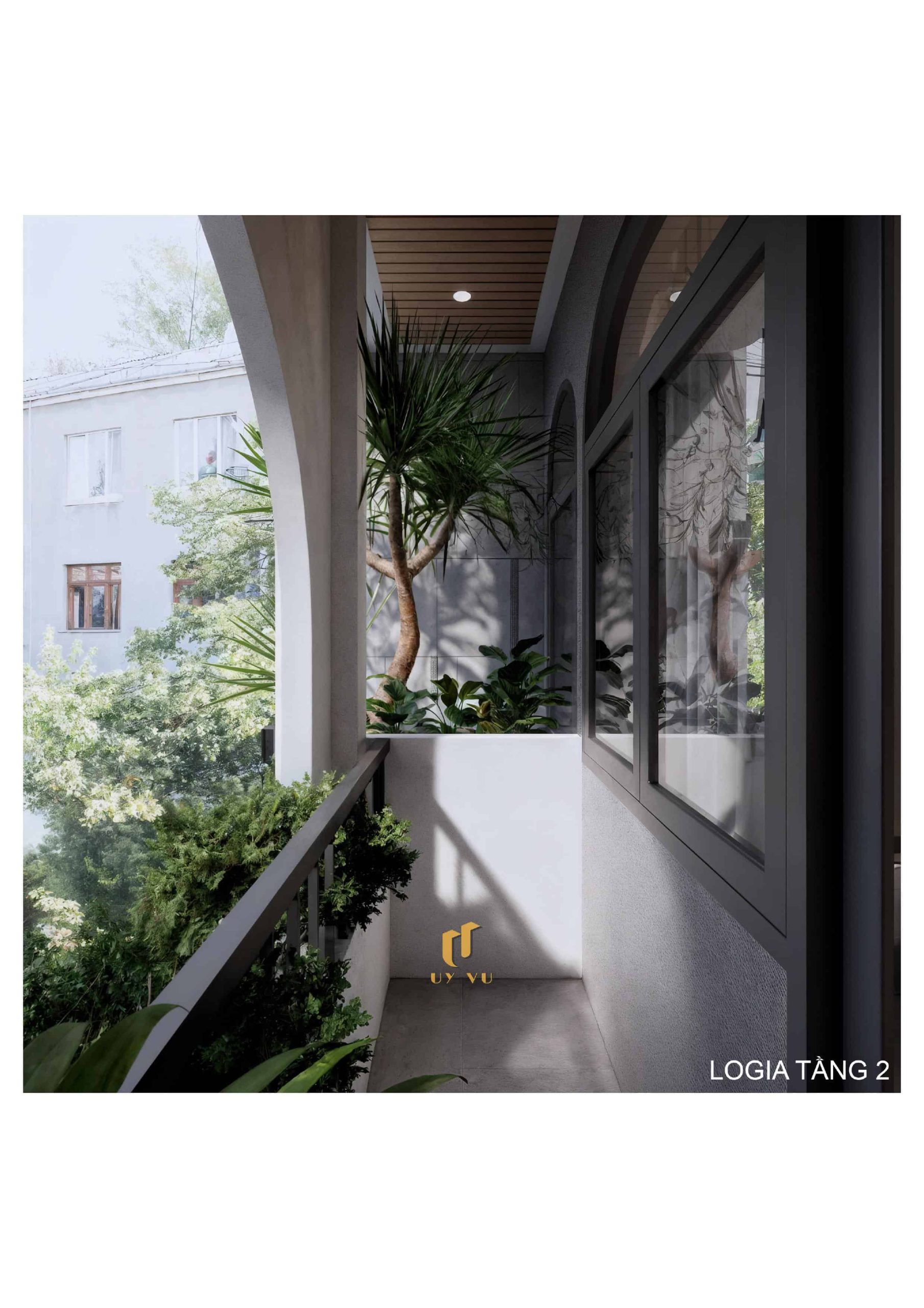 H's House - Từ ánh sáng tự nhiên đến cảm xúc trọn vẹn mỗi ngày Phối cảnh logia tầng 2 nhà anh Hiếu Đà Nẵng