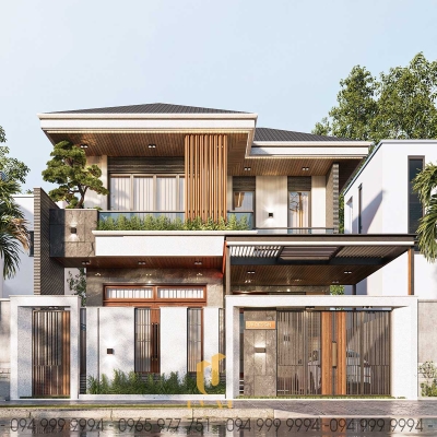 BÁO GIÁ XÂY DỰNG PHẦN THÔ TẠI ĐÀ NẴNG Phối cảnh mặt tiền nhà chị Mai Nấm - Lạng Sơn