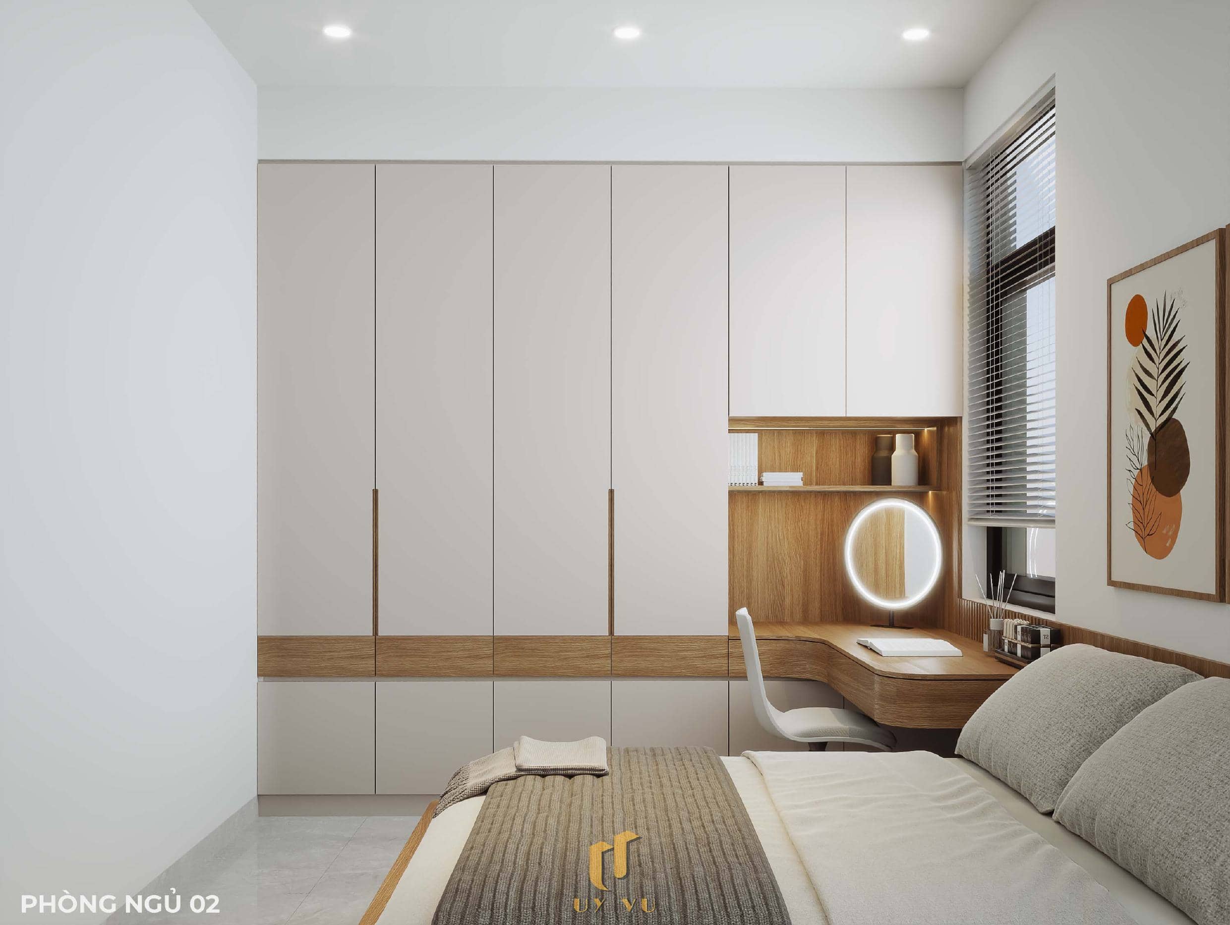 Tối ưu không gian sống với thiết kế nhà chị Hà - Hà Tĩnh Không gian phòng ngủ tầng 2 nhà chị Hà